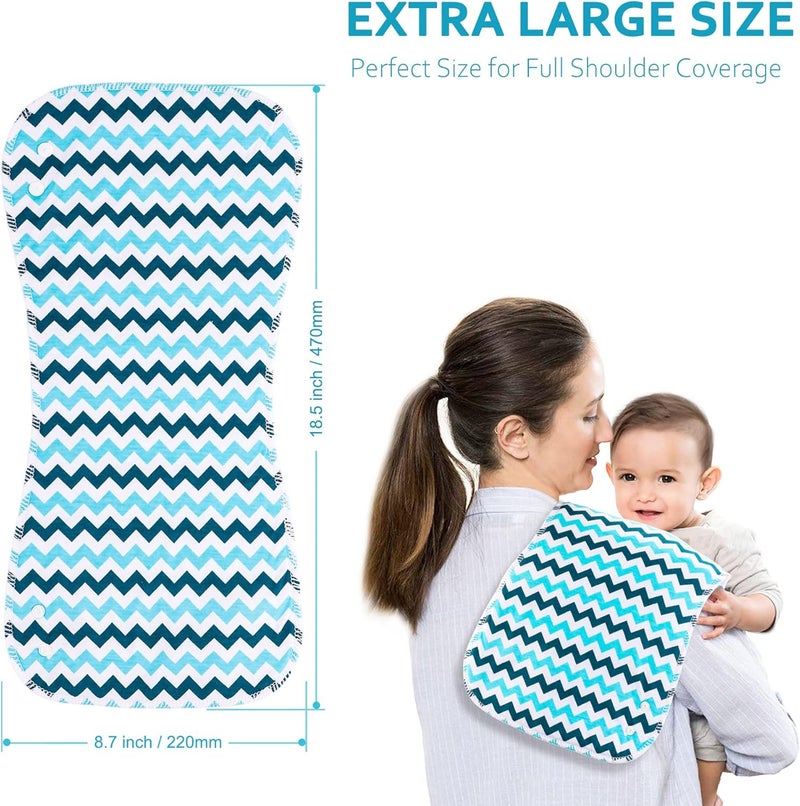 Benoxine 2-in-1 Burp Cloths and Baby Bibs - 6 Pack Large Super Absorbent Soft Cotton Burping Cloths for Spit Up, 3 Layers Thick Baby Burp Rags for Girls & Boys - Image 3